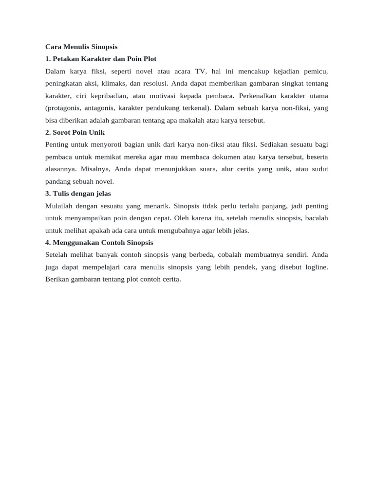 Panduan Menulis Sinopsis Efektif PDF