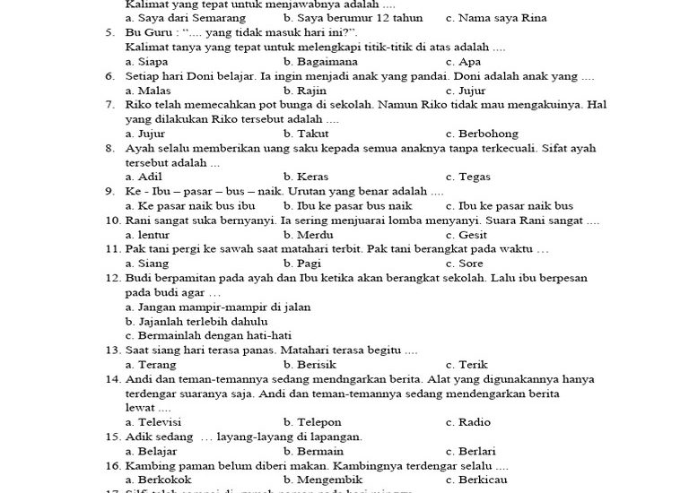 55 Paket Soal Bahasa Indonesia Kelas 11 Semester 2 PDF Wajib Kamu Unduh Sekarang