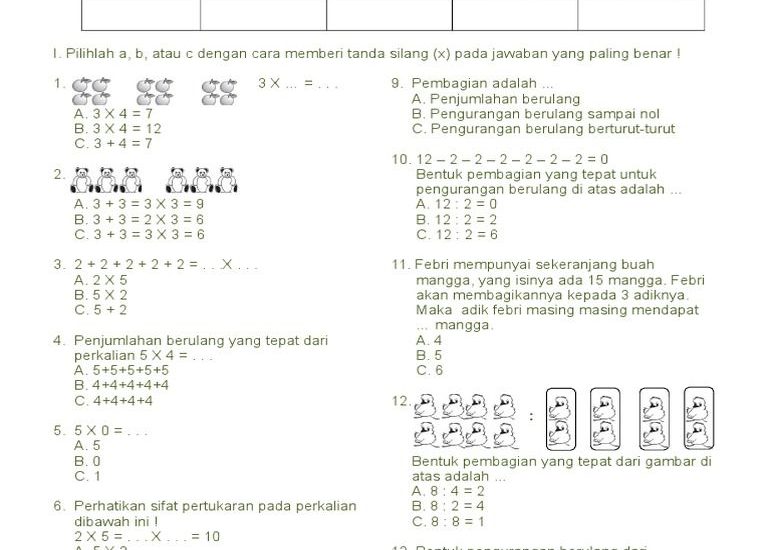 Akhirnya! Soal UAS Matematika Kelas 2 SD Semester 2 PDF Siap Cetak untuk Anak