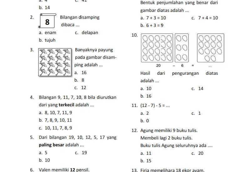Belum Banyak yang Tahu! Ini 3 Fakta Soal Semua Mata Pelajaran SD Kelas 1 Semester 2 PDF dari SD Negeri 1 Puunokullo
