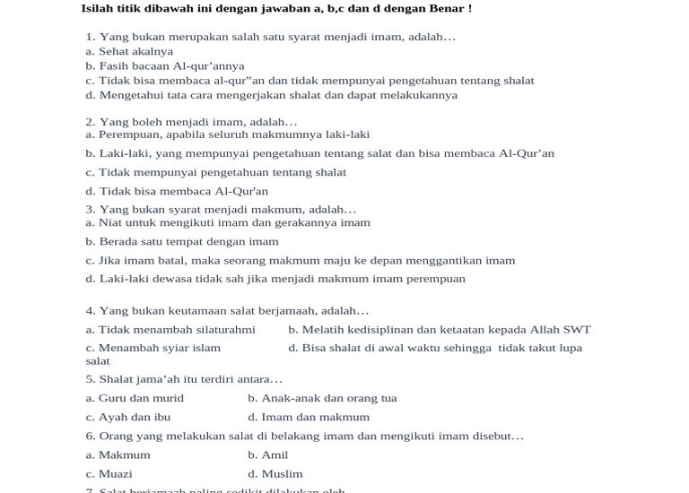 Mengejutkan Hanapi Bani Bocorkan Soal Fiqih Kelas 2 Semester 2 dan Kunci Jawaban