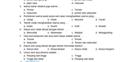Soal Seni Budaya Kelas 2 - Soal Untuk Cetak PDF