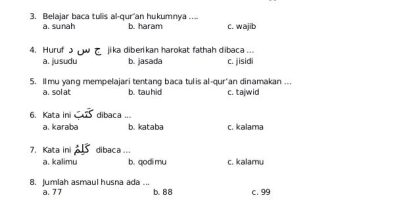 Analisis Soal UAS Kelas 6 Semester 2 Tahun 2020