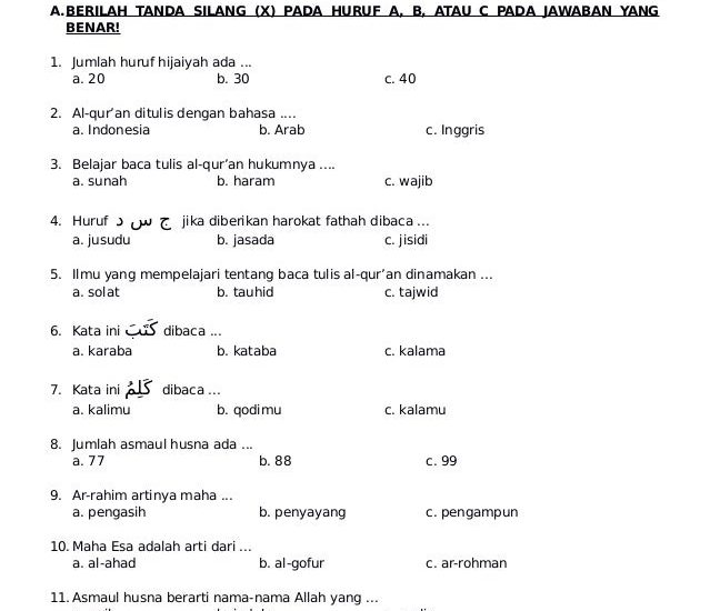 Wajib Tahu! 10 Latihan Soal UAS Akidah Akhlak Kelas 6 Semester 2 Tahun 2026 dan Kunci Jawaban