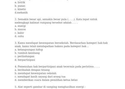 10 Soal Tema 6 Kelas 5 Subtema 2 dan Kunci Jawaban yang Wajib Dikuasai Siswa SD