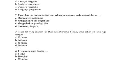 Soal Tematik Kelas 3 SD K13 Tumbuhan PDF