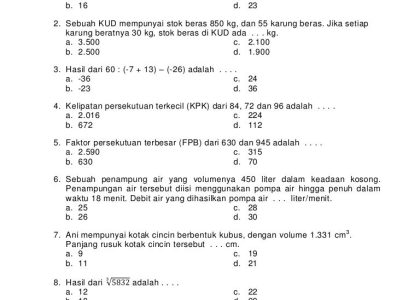 5 Contoh Soal Kelas 4 Matematika Semester 1 Kurikulum 2013 yang Sering Muncul di Ujian, Wajib Tahu!
