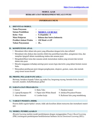 Modul Ajar Bahasa Indonesia Kelas 10 SMA Fase E BAB 6 - modulguruku com doc Modul Ajar Bahasa Indonesia Kelas 10 SMA Fase E BAB 6 - modulguruku com doc