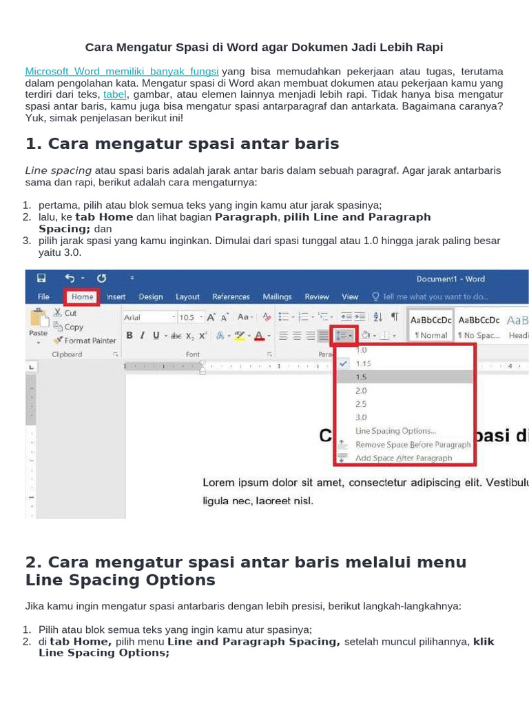 Cara Rapi Spasi di Microsoft Word PDF Cara Rapi Spasi di Microsoft Word PDF