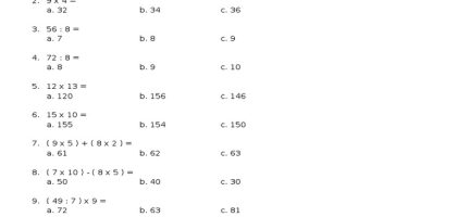 40 soal ulangan matematika semester 2 kenaikan kelas kelas 4