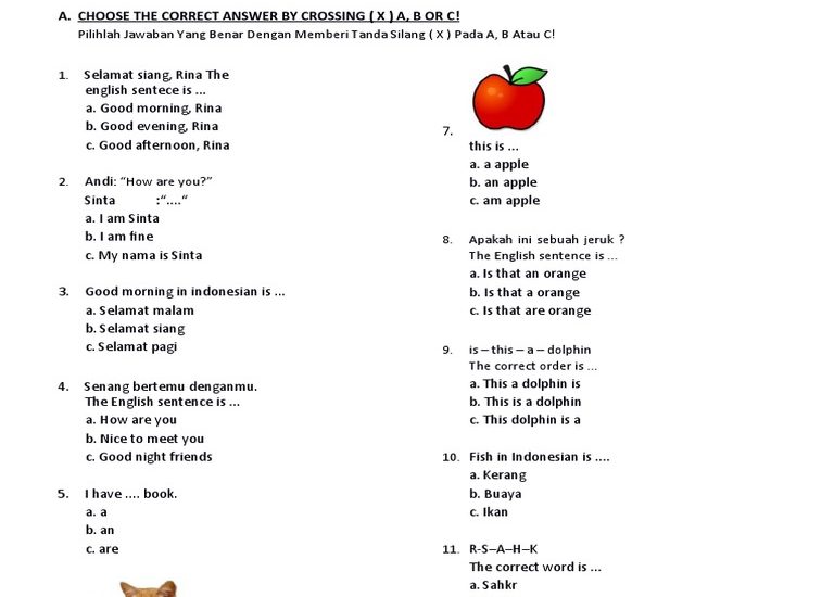Ternyata Ada 5 Soal Bahasa Inggris Kelas 2 SD Semester 1 PDF Siap Cetak 2026