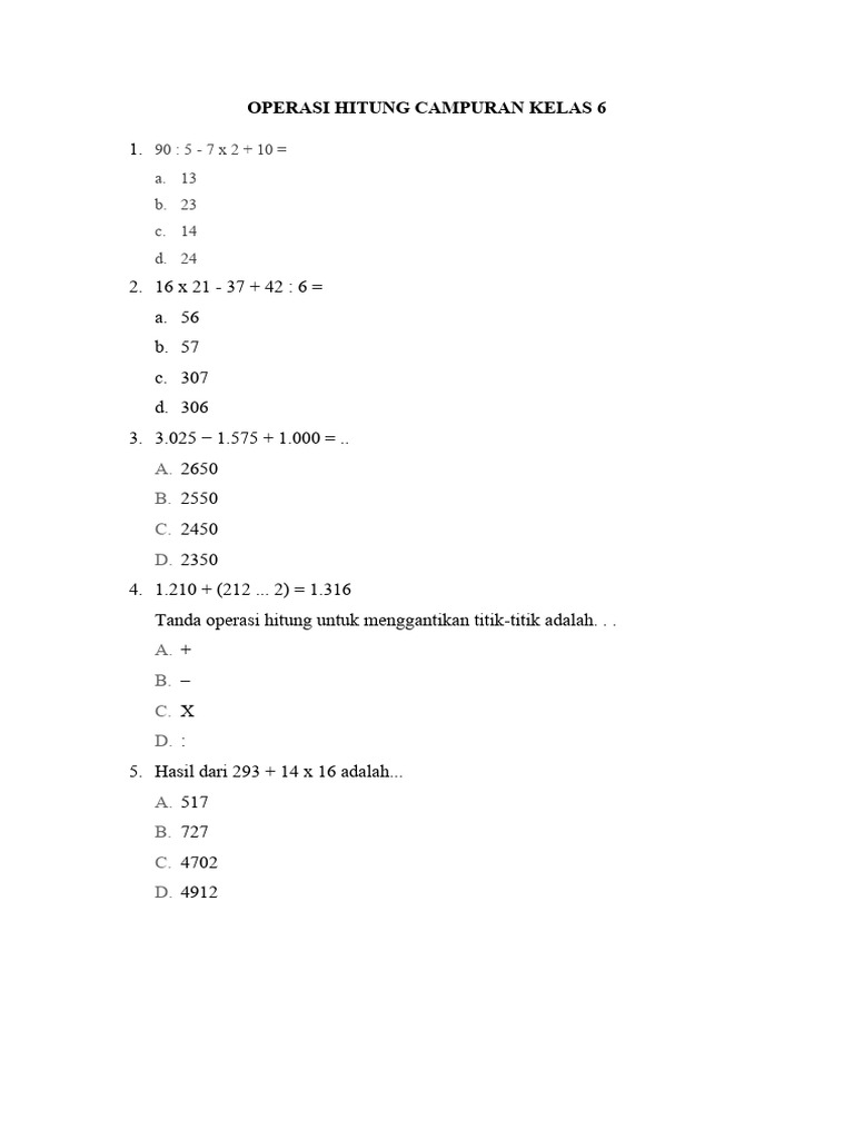 Ternyata Ini Dia Contoh Soal Bilangan Campuran Kelas 6 Semester 1 Kurikulum 2013 yang Sering Muncul di Ujian