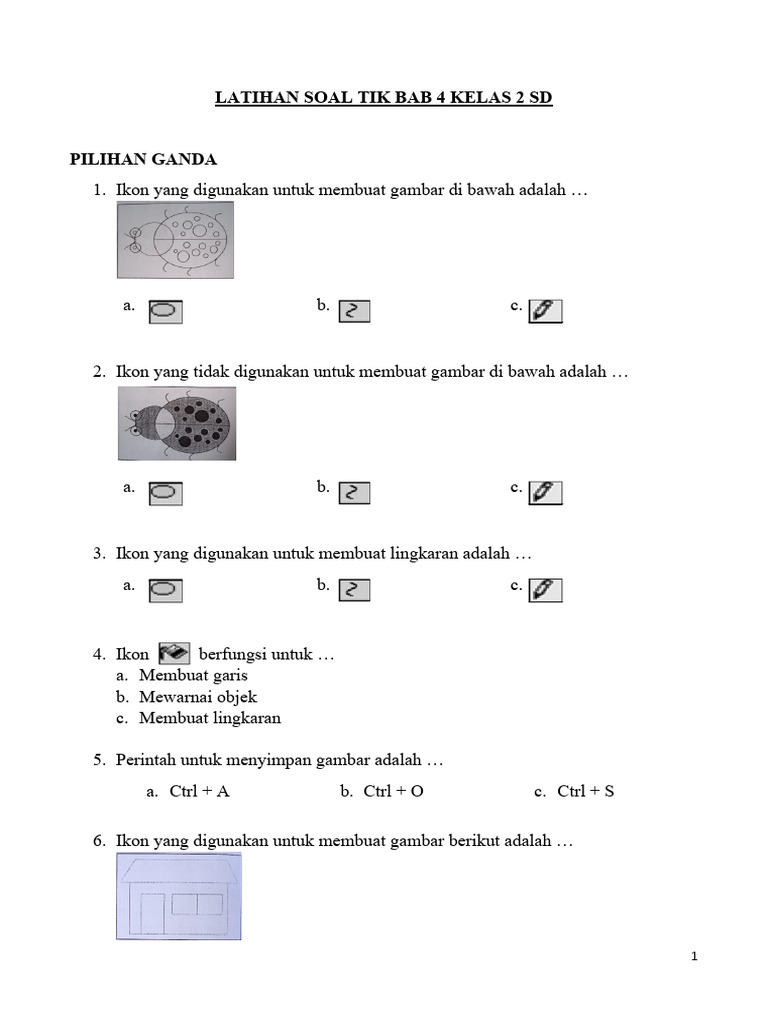Soal TIK Kelas 2 SD Bab 4 PDF Soal TIK Kelas 2 SD Bab 4 PDF