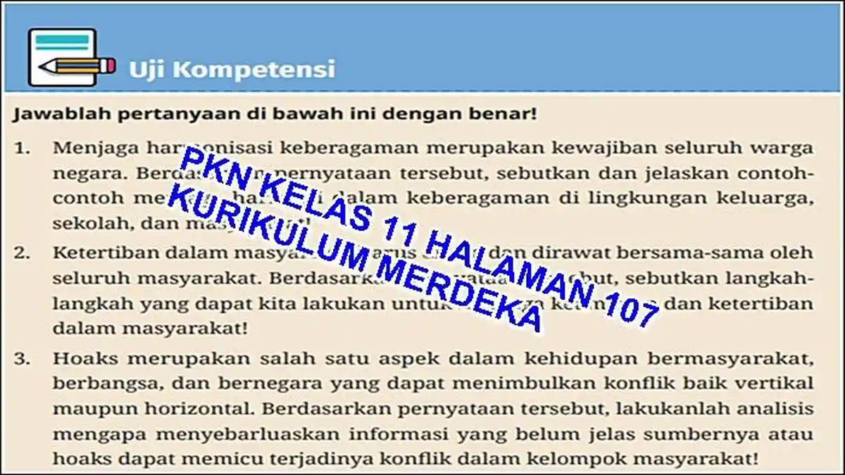 Ternyata Ini Kunci Jawaban Soal Uji Kompetensi Bab 3 PKN Kelas 11 yang Sering Keluar di Ujian 2026