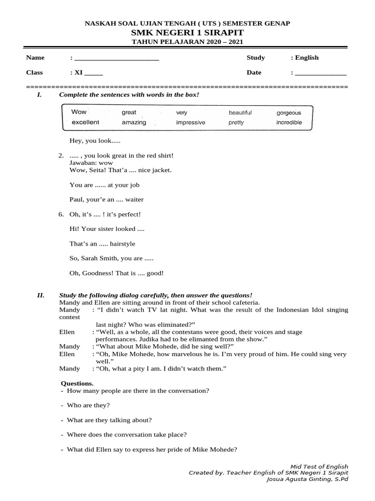 7 Rahasia Menguasai Contoh Soal Essay Bahasa Inggris SMA Kelas XI Semester 2 Sebelum Ujian 7 Rahasia Menguasai Contoh Soal Essay Bahasa Inggris SMA Kelas XI Semester 2 Sebelum Ujian