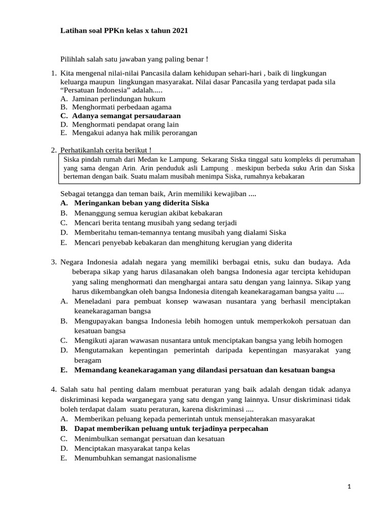 Wajib Tahu! Bocoran Latihan Soal PPKN Buku Kresna Kelas X Semester 2 Paling Akurat Wajib Tahu! Bocoran Latihan Soal PPKN Buku Kresna Kelas X Semester 2 Paling Akurat